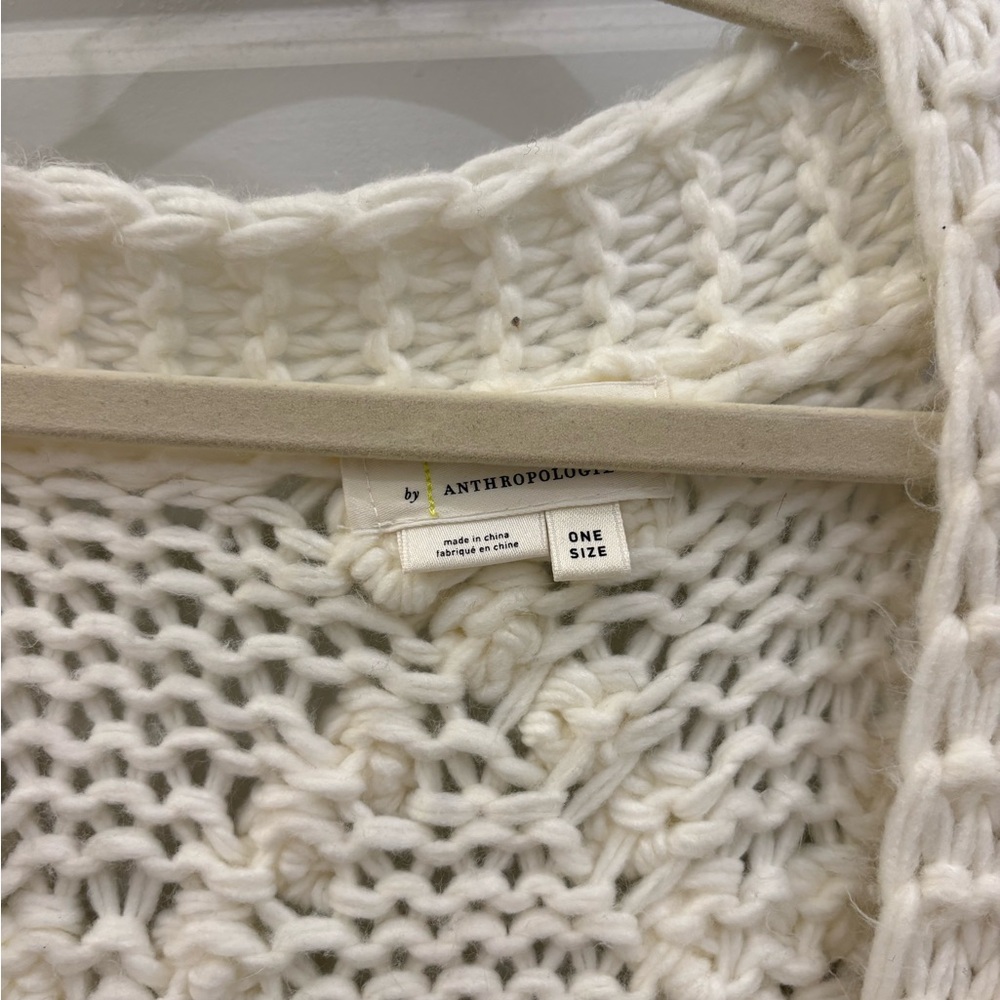 Anthropologie White Cardigan with Colorful Star Accents - Picture 2 of 3